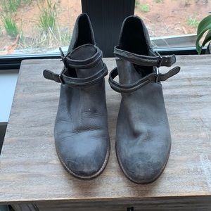 Grey Leather Booties